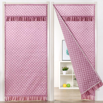 Household cotton door curtain thickened cold and windproof partition curtain punch-free hanging curtain sound insulation winter warm long curtain fabric