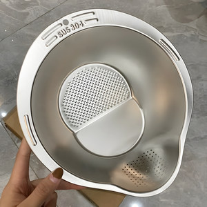 New Stainless Steel Colander for Washing Vegetables and Fruits, Rice Washing Basket, Kitchen Draining Basin