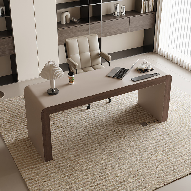 High-End Italian Minimalist Desk for Home Use, Antique-Style Living Room Study Desk, Light Luxury Modern Solid Wood Computer Desk