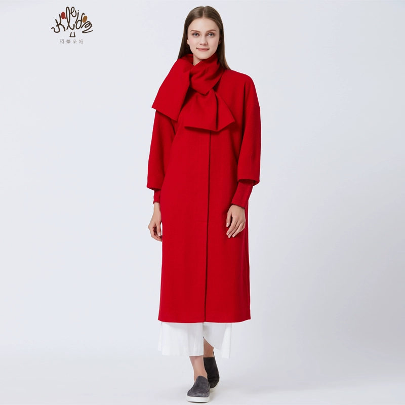 Keledom Spring 2019 mới áo khoác len mỏng và dài giữa mỏng, áo khoác nữ KF1I02 - Trung bình và dài Coat
