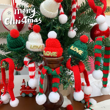 Christmas decoration wine bottle hat mini scarf