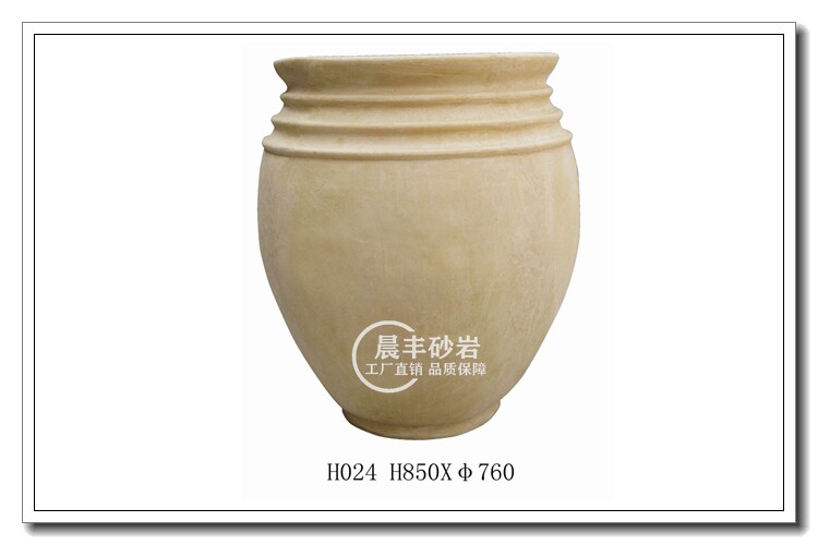 Sandstone embossed glass fiber imitation bronze frescoed solid sculpture garden outdoor decoration flower pot sandstone flower pot H024