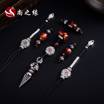 Shang Zhiyuan Star Moon Diamond Bodhi accessories Red Tiger eye Stone top beads Waist beads Buddha head Tibetan silver counter accessories Package