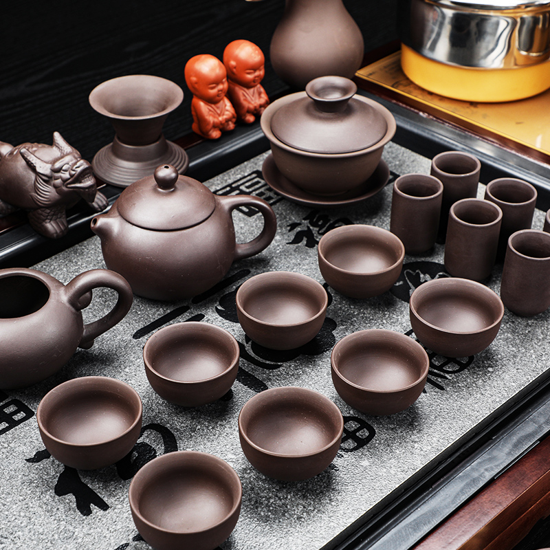Auspicious industry kung fu tea tea sets solid wood tea tray tea machine automatic household electrical appliances living room office receives a visitor