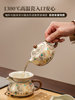 New Ru Kiln Travel Tea Set, Portable Outdoor Tea Set with Carrying Bag for Camping, Teapot, Cup, and Saucer
