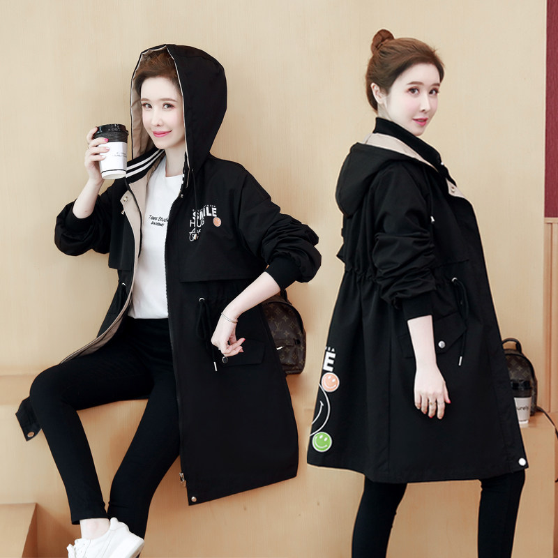Pregnant Woman Coat 2022 Spring Autumn New Long Sleeves Large Size Easy fashion Lianhood Leisure medium long version of the sweatshirt trendy