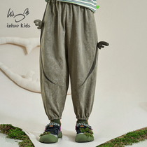 Small Days With Childrens Clothing Original Design 2023 Fall New Male Girl Children Casual Loose Pure Cotton Bunches Long Pants