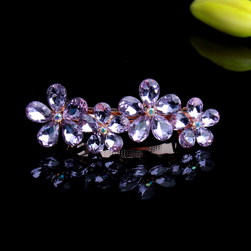 Hair Clamp with South Korean Water Diamond Clamp Head Decorated Young Lady Hairdresshairstyle Clip Clip