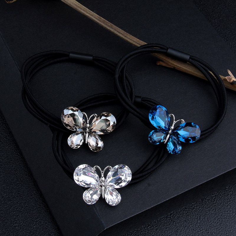 New hair tie hair tie hair tie hair elastic rhinestone temperament high-end summer headdress Korean hair accessories head flower