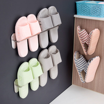 Bathroom slipper rack Wall-mounted non-perforated toilet toilet door rear stainless steel storage drain rack