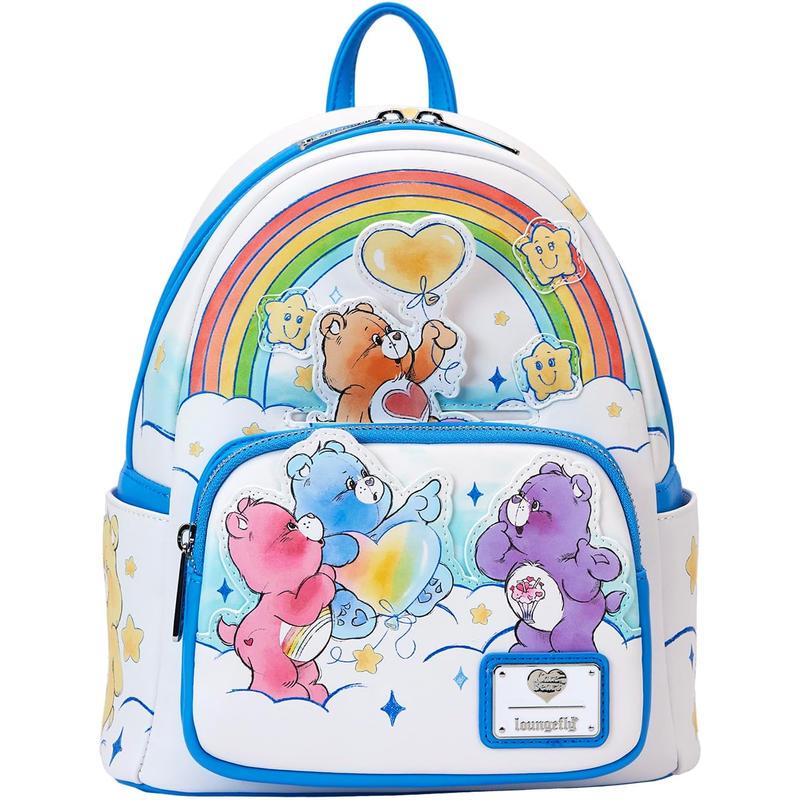 Loungefly Backpack with Multiple Compartments for Storage, Lightweight and Compact, Care Bears Loungefly Backpack with Multiple Compartments for Storage, Lightweight and Compact, Care Bears
