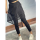 2023 Spring and Autumn New Style Patchwork Mask Pants Women's Elastic Waist Elastic Slimming Fake two-piece Apron Nine Points Small Leg Pants