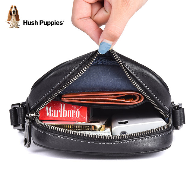 Hush Puppies Men's Shoulder Bag 2024 New Genuine Leather Large Capacity Crossbody Bag First Layer Cowhide Business Bag Genuine Men