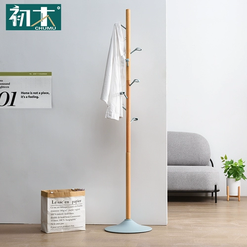 初木 Современная простая вешалка из натурального дерева для домашнего использования