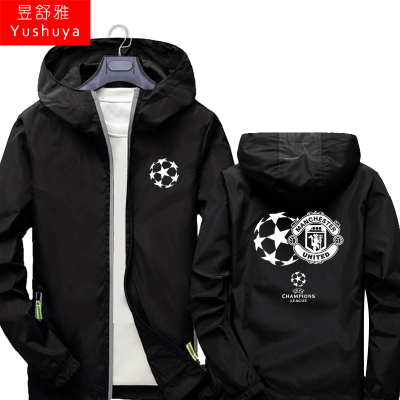 bóng đá Champions League Juventus Liverpool áo nịt áo khoác nam giới và người hâm mộ mỏng của phụ nữ wearhood áo khoác mõm quần áo áo khoác.