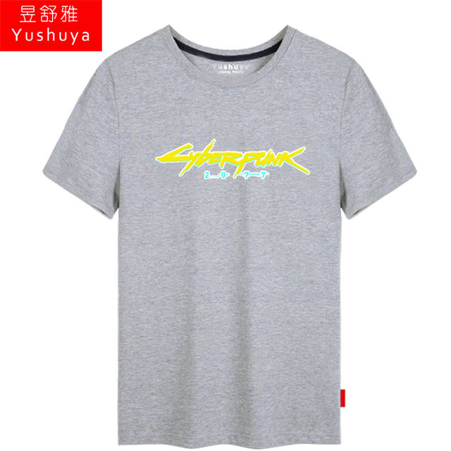 Cyberpunk 2077 short-sleeved t-shirt men and women pure cotton half-sleeved T-shirt summer game peripheral clothes half-sleeved