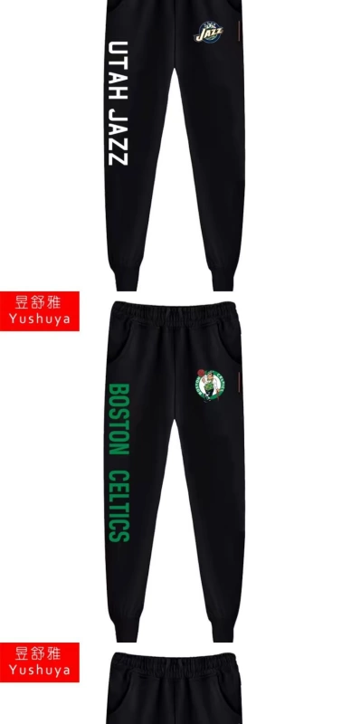 Lakers Warriors Celtics Bucks Clippers Nets Jersey Quần bóng rổ Quần nam Quạt chân Quần bảo vệ - Quần Jogger