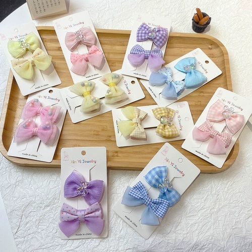 Детская милая заколка для волос, детские розовые шпильки для волос с бантиком, наряд маленькой принцессы, безвредный аксессуар для волос, не повреждает волосы