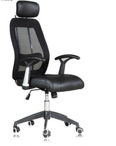 Hongtu furniture office chair boss chair manager chair middle shift chair Korean belt headrest chair black steel foot swivel chair