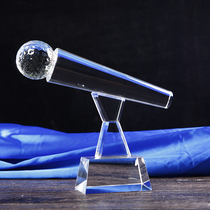 Crystal trophy medal custom Gold microphone trophy KTV microphone trophy Singing competition trophy Memorial custom