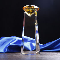 New Crystal Trophy Customized High-end Team Customized Creative Awards Business Gifts Diamond Trophy