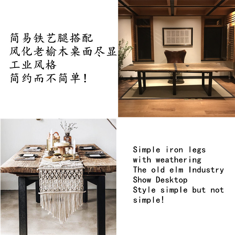 Old Elm Tấm sàn Ghép nối Bàn gỗ cũ Bảng điều khiển Bàn trà Tấm ván Tấm cầu thang Bước nội thất Tùy chỉnh - Bàn / Bàn 	mua bàn gỗ cổ điển