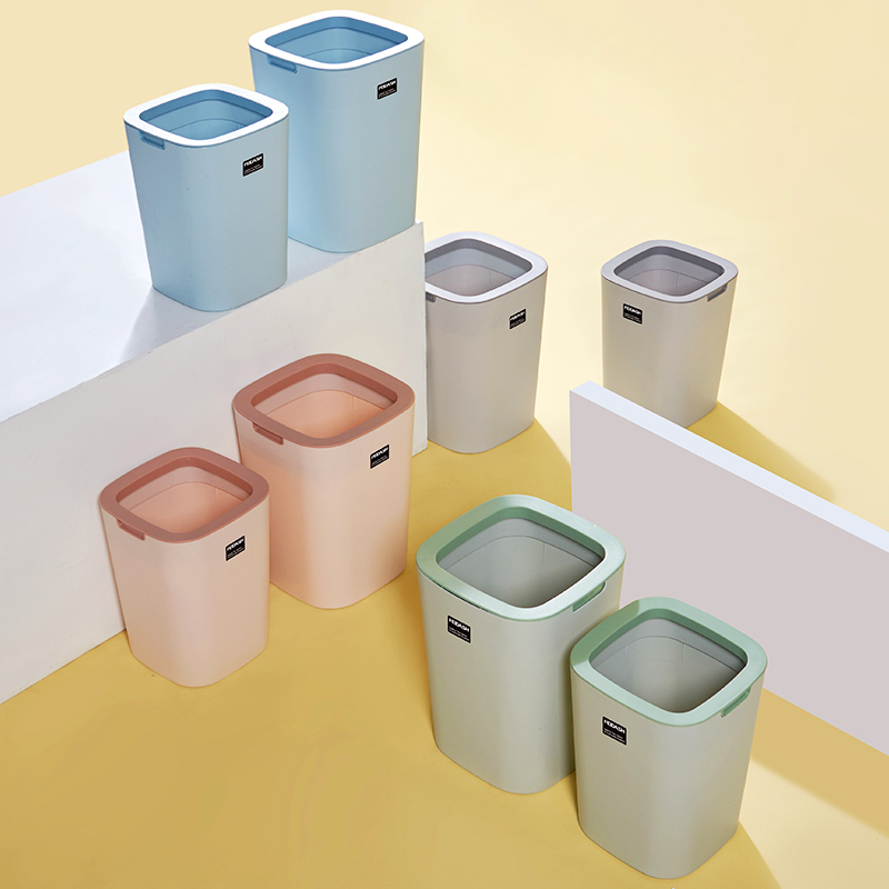 Trash Can Home Nordic Wind Living Room Light Lavish Toilet Makeup Room Large Capacity Dorm Room Without Lid With Press Circle Wastepaper