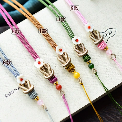 Ожерелье из шнура, защитный амулет, пряжка, подвеска, изумрудный золотой чай Тегуаньинь ручной работы, регулируемый ремешок