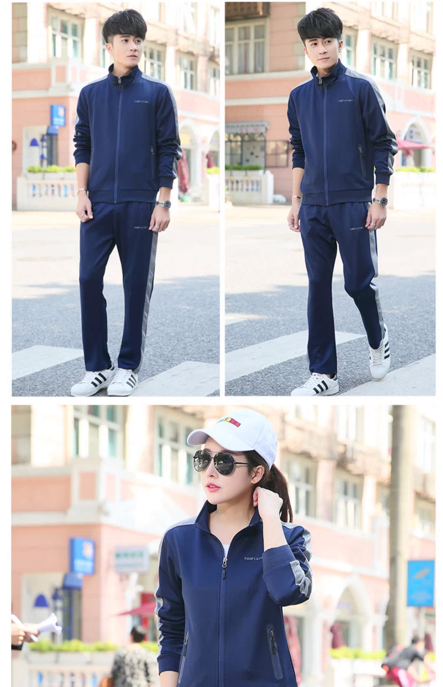 Bộ đồ thể thao nam cực nam xuân hè 2019 mới thể thao đôi nữ áo len hai bộ chạy bộ giải trí - Thể thao sau áo thể thao nữ