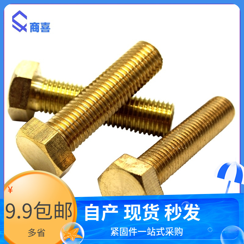 * Brass hexagon screw copper bolt stud screw M4 M5 M6 M8