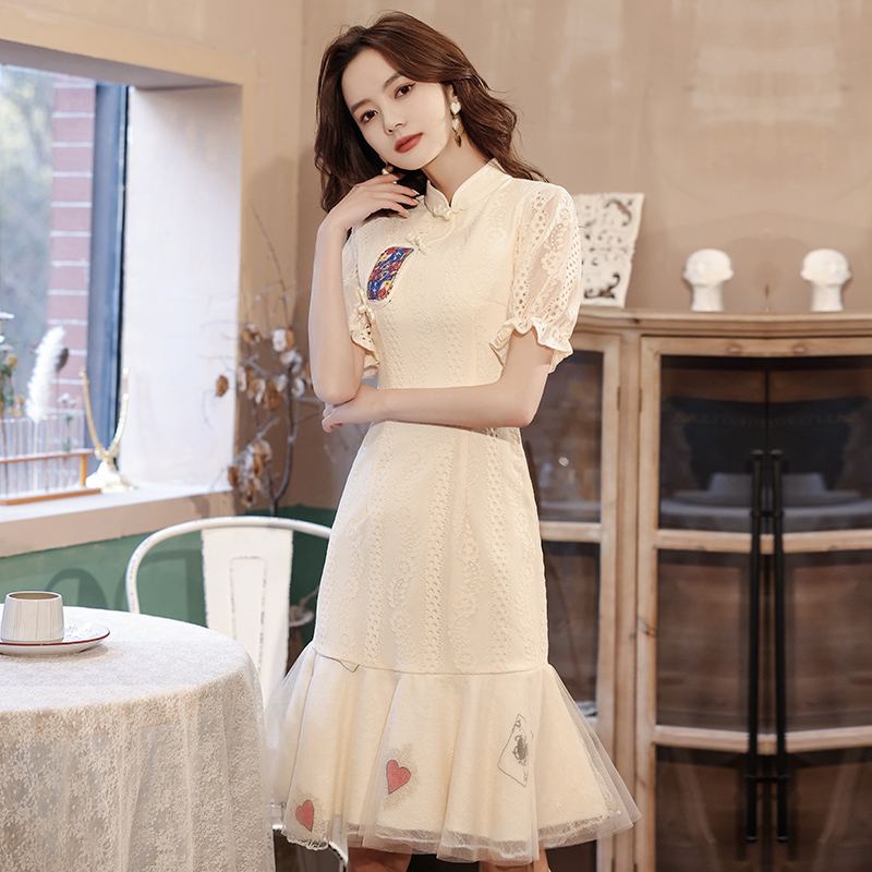  S+Short mini-skirt, champagne color  