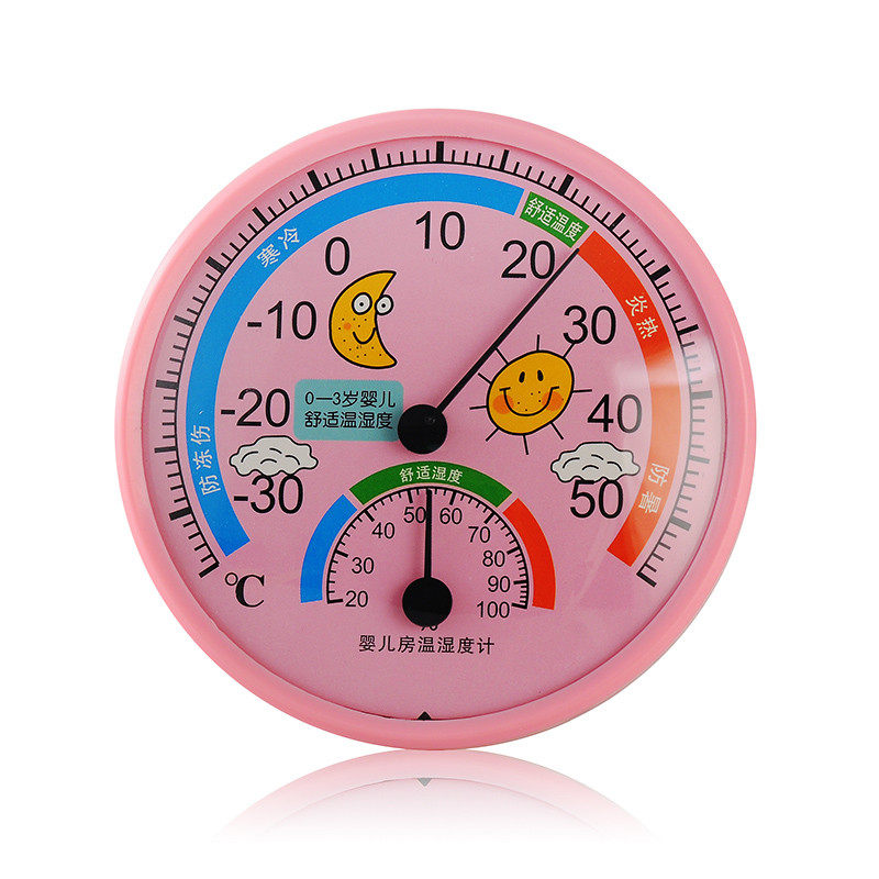 Home Round Pointer Temperature Hygrometer Indoor Wall-mounted Standout Cold Summer Watch Thermometer Baby House Digital Cartoon Table