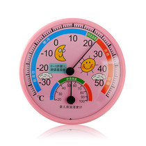 Household round pointer thermometer and hygrometer indoor wall hanging cold and heat meter thermometer baby room digital cartoon table