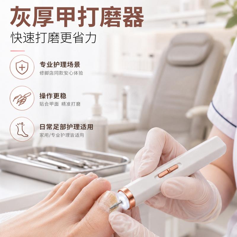Zhen Ni Gray Nail Special Nail Grinding Tool, Electric Nail Polisher for Thick Nails, Nail Clipper for Damaged Nails, Hard Nail Cutter, Pedicure Tool
