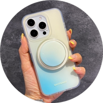 High-end blue smudged gradient magnetic suction suitable for Apple 15promax mobile phone case iphone13 new 12 womens model 14promax magnetic suction stand all-inclusive 15pro creation