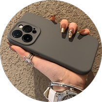 Graphite gray liquid silicone Apple 15promax mobile phone case new iphone14pro high-end niche 14 Apple 13 sets 12 all-inclusive lens ProMax anti-fall P