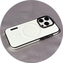 Black and white contrast leather texture magnetic suction suitable for Apple 15promax mobile phone case new iphone14 protective cover high-end 13pro all-inclusive anti-fall anti-slip anti-fingerprint 12pm high-end men