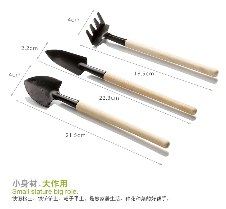 Dụng cụ làm vườn trồng đào công cụ nhỏ ba mảnh phù hợp với trồng xẻng bộ vòi tưới cây