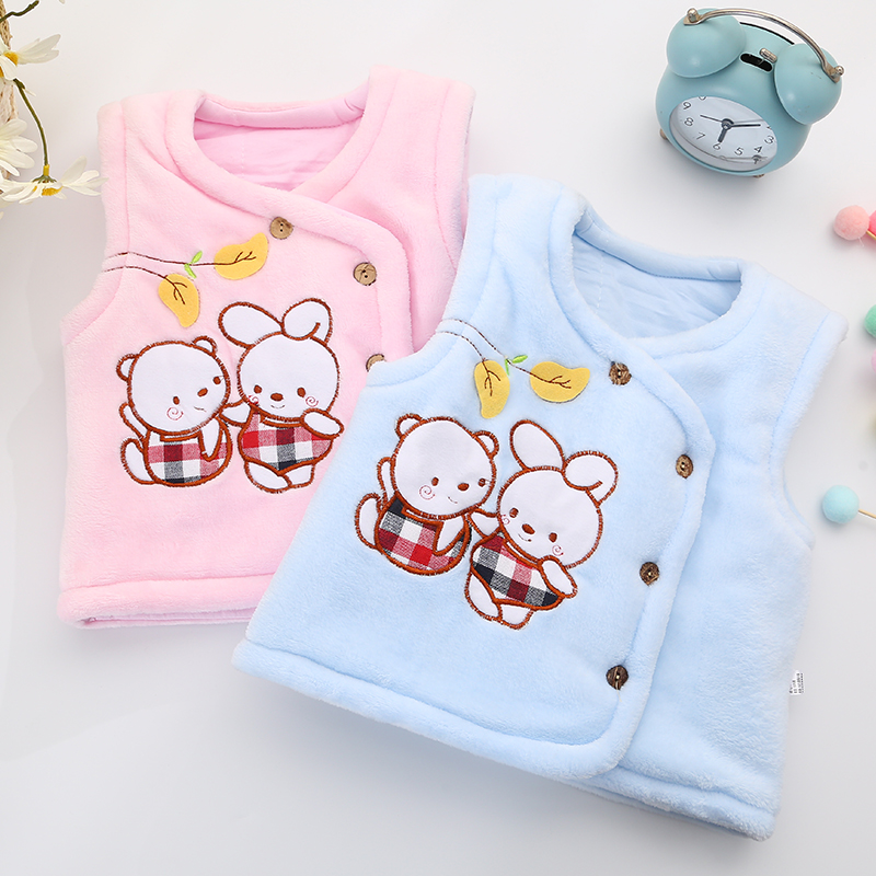 Baby waistcoat Autumn Winter Thickened warm pure cotton male and female baby vest waistcoat waistcoat Waistcoat Shoulder Newborn Waistcoat