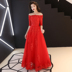 Cô dâu nhẹ áo cưới 2020 mới vai một từ ra khỏi sợi retro Hepburn gió hiển thị mỏng đơn giản hệ thống sen siêu cổ tích 