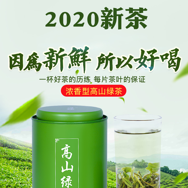 高山云雾绿茶散装礼盒罐装500g