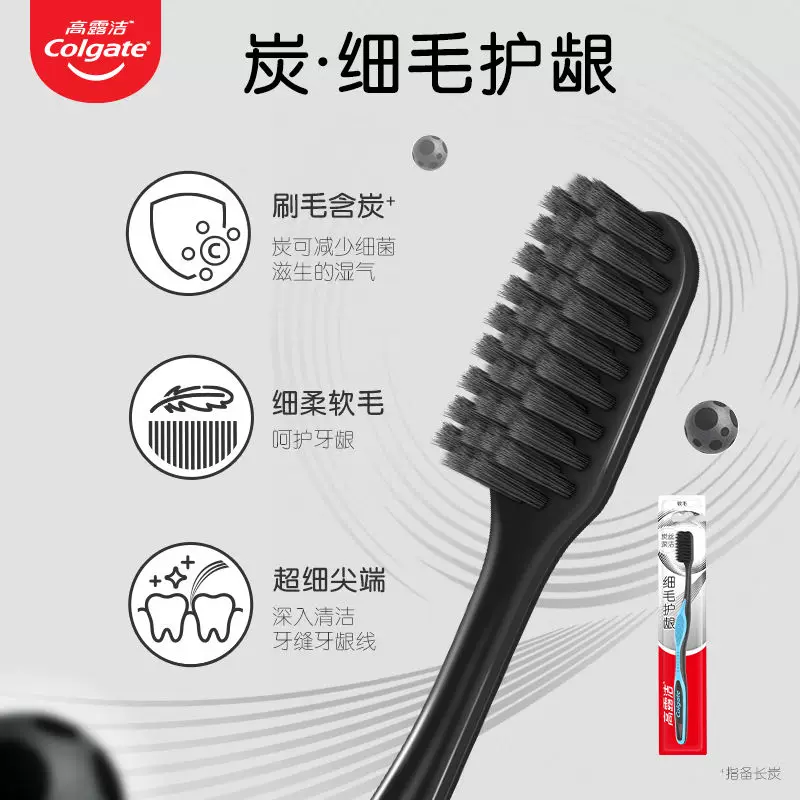 Паста Colgate с щетиной тонкой щетины зубная щетка для всей семьи с защитой десен из угольной щетины для чистки бактерий во рту, жесткая щетина