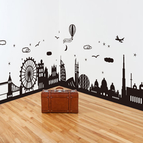 Bedroom entrance wall sticker stickers European style ancient building tower skirting waterproof self-adhesive wallpaper living room waistline stickers
