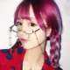 Anime Nhật Bản dễ thương em gái kính khung thứ hai nhân dân tệ cô gái dễ thương gió dưới nửa khung thả mặt dây chuyền kính cận thị