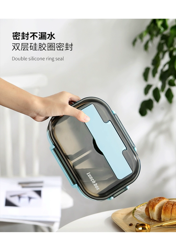 Hộp cơm trưa văn phòng bằng thép không gỉ 304 cho bữa ăn trưa dành cho học sinh tiểu học và trung học được chia thành nhiều ngăn với hộp ăn trưa cầm tay được phân vùng cho 1 người - Hộp cơm điện sưởi ấm
