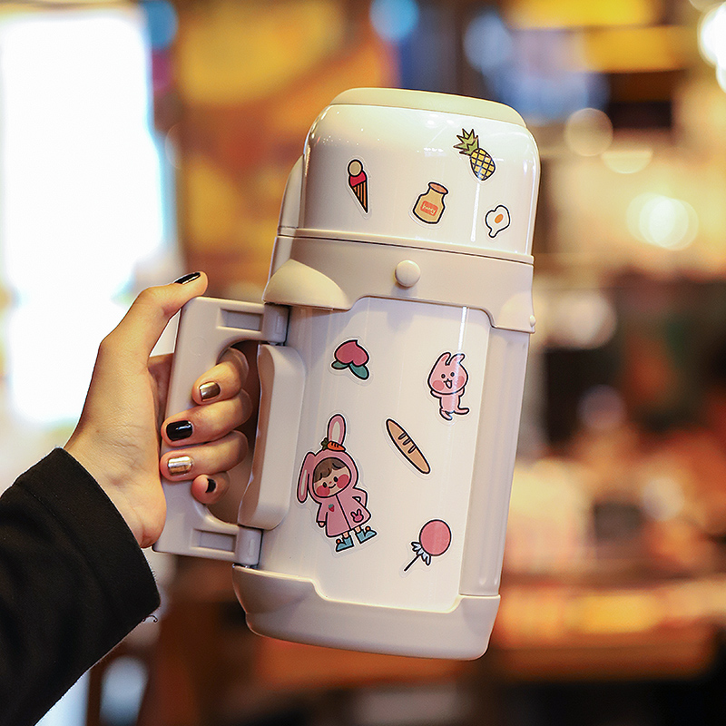 Insulation Cup Female Large Capacity 1000ml Insulation Pot Portable Outdoor Student Brief Cute Water Glass Large Number Warmer Kettle