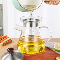 Kitchen glass filter oil pot oil storage tank household oil spill artifact oil filter slag pot large capacity with filter screen oil bottle