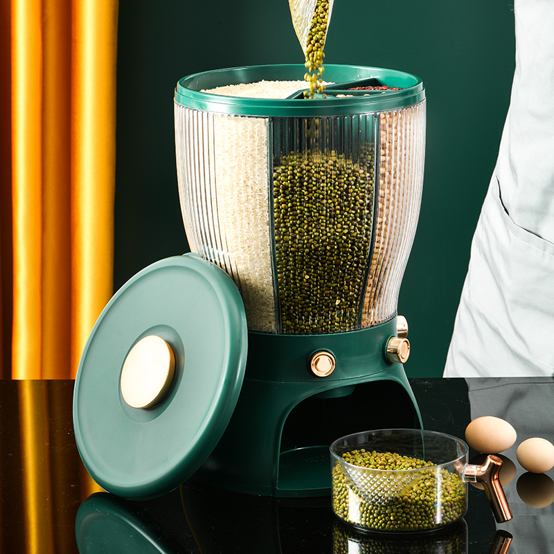 Kitchen Swivel Separation Seal Tank Sub 5 Gu cereals containing box storage Storage grain grain Beans Rice Pail