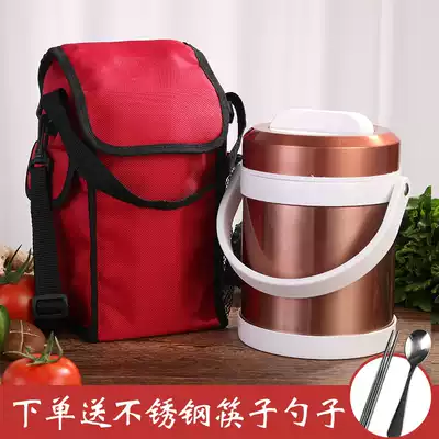 304 stainless steel insulation bento box multi-layer insulation 2 layer large capacity portable heat preservation bucket adult with Rice lifting pot high pot