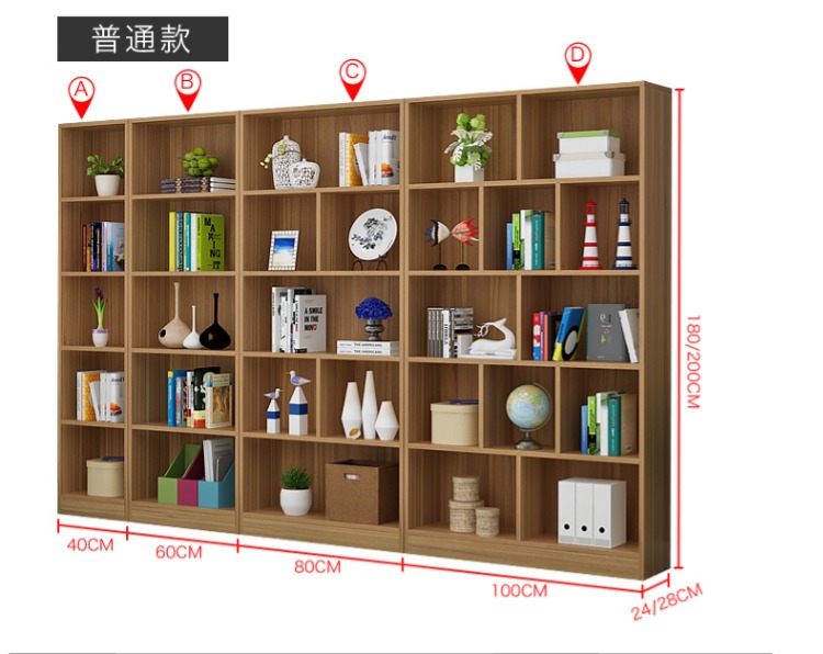 Yau Jia kệ sách kệ sách kệ sách đơn giản hiện đại nhỏ gọn lưu trữ sàn kệ tủ lưu trữ kết hợp miễn phí với cửa - Buồng tủ quần áo giá rẻ dưới 1 triệu